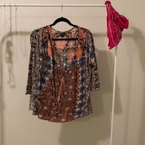 Lucky pink and blue blouse size:XL